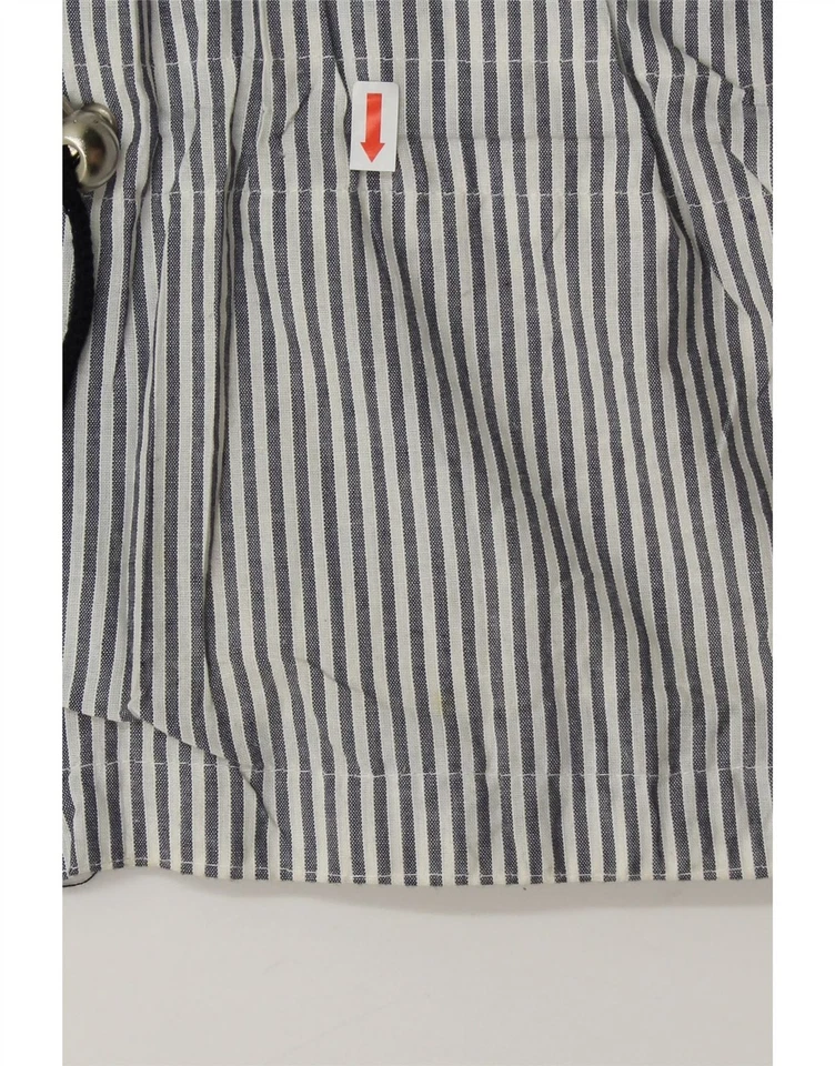 BONITA Womens Windbreaker Jacket EU 42 Large Navy Blue Striped Polyester BC05 - Image 3 of 4