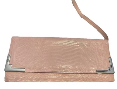 Escada Pink Envelope Reptile Clutch Purse Great Shape! Ultra Rare!