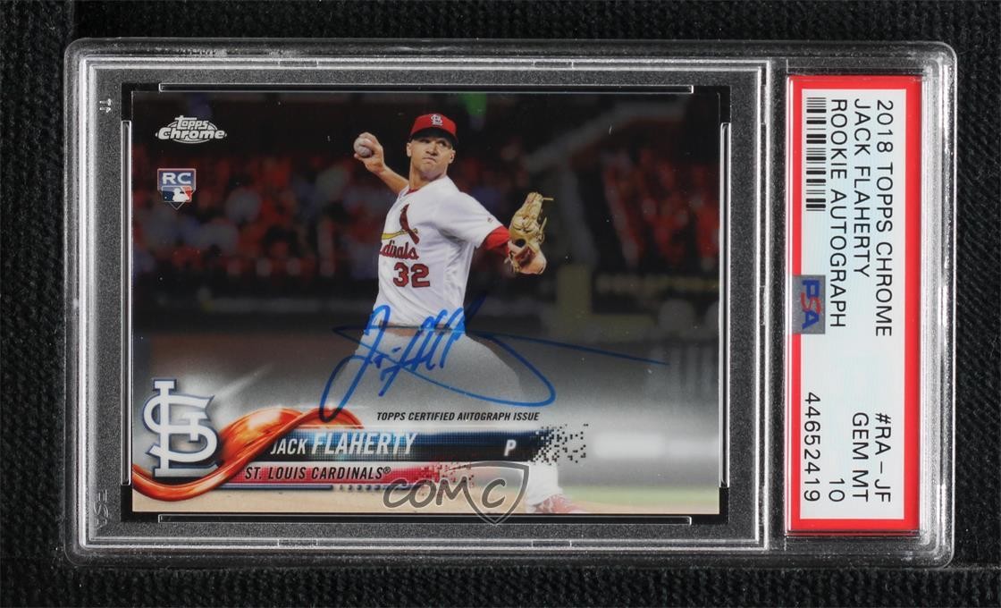 2018 Topps Chrome Rookie Jack Flaherty #RA-JF PSA 10 GEM MT Auto RC 1c7