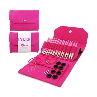 Lykke 5'' Blush Fuchsia Fabric Pouch Interchangeable Gift Set