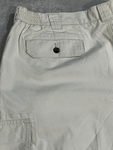 LL Bean Pants Mens 42x32 Off White Cargo Comfort Waist Outdoor Hiking Camping - Picture 7 of 14