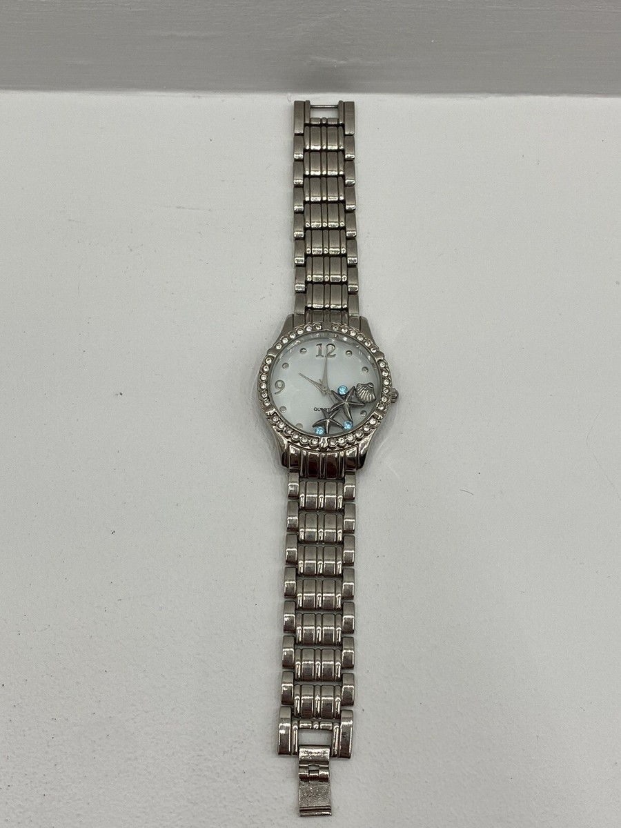 Stainless Steel Womens Quartz Starfish Seashell Japan Movt Watch