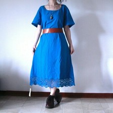 NUOVO Maxi Vestito Lungo Blu Primavera Estate