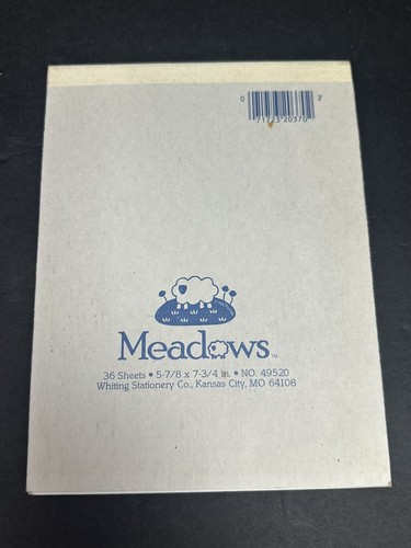 Vintage Meadows Writing Tablet Farm Painting 1982 Nina Sheep Barn Pasture - Imagen 2 de 3