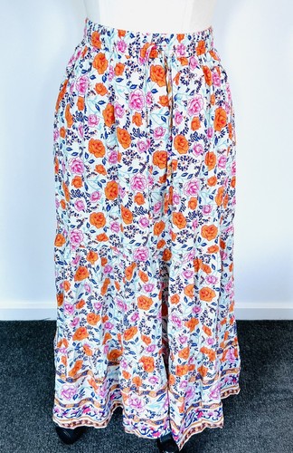 M&Co Paisley Print Maxi Skirt – Navy Mix – Elasticated Waist – UK 10-22 – 100% Polyester (RRP £26)