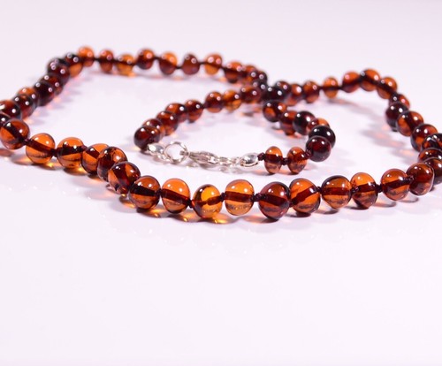 Collier De Perles En Ambre Véritable De La Baltique 48 Cm - Neuf Sans Emballage, Jaune, Résine Naturelle