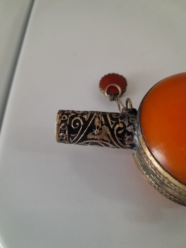 Antique Morrocan Kohl Vial Jar 3 3/4" tall - Picture 6 of 10