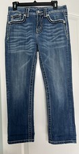 Miss Me Jeans Size 26 Women's Boyfriend Capri Thick Stitch Jeans JB5014P11