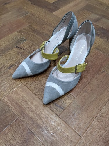 Ladies NEW Next Grey & Mustard Heels Size 5.5 - Picture 1 of 7