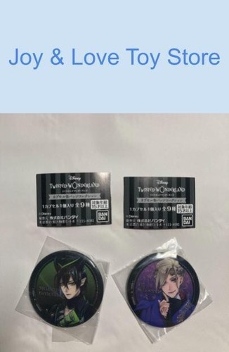 Distintivo lattina Bandai Disney Twisted Wonderland 2" Malleus & Vil importazione Giappone - Foto 1 di 5