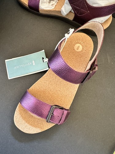 Revitalign Excursion Adjustable Comfort Sandal Purple Sugar Plum Metallic 9 New - Picture 5 of 12
