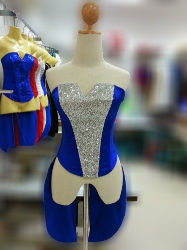 Da NeeNa M591 Little Bunny with Tail Showgirl Vegas Leotard Bodysuit XS -XL - Picture 3 of 6