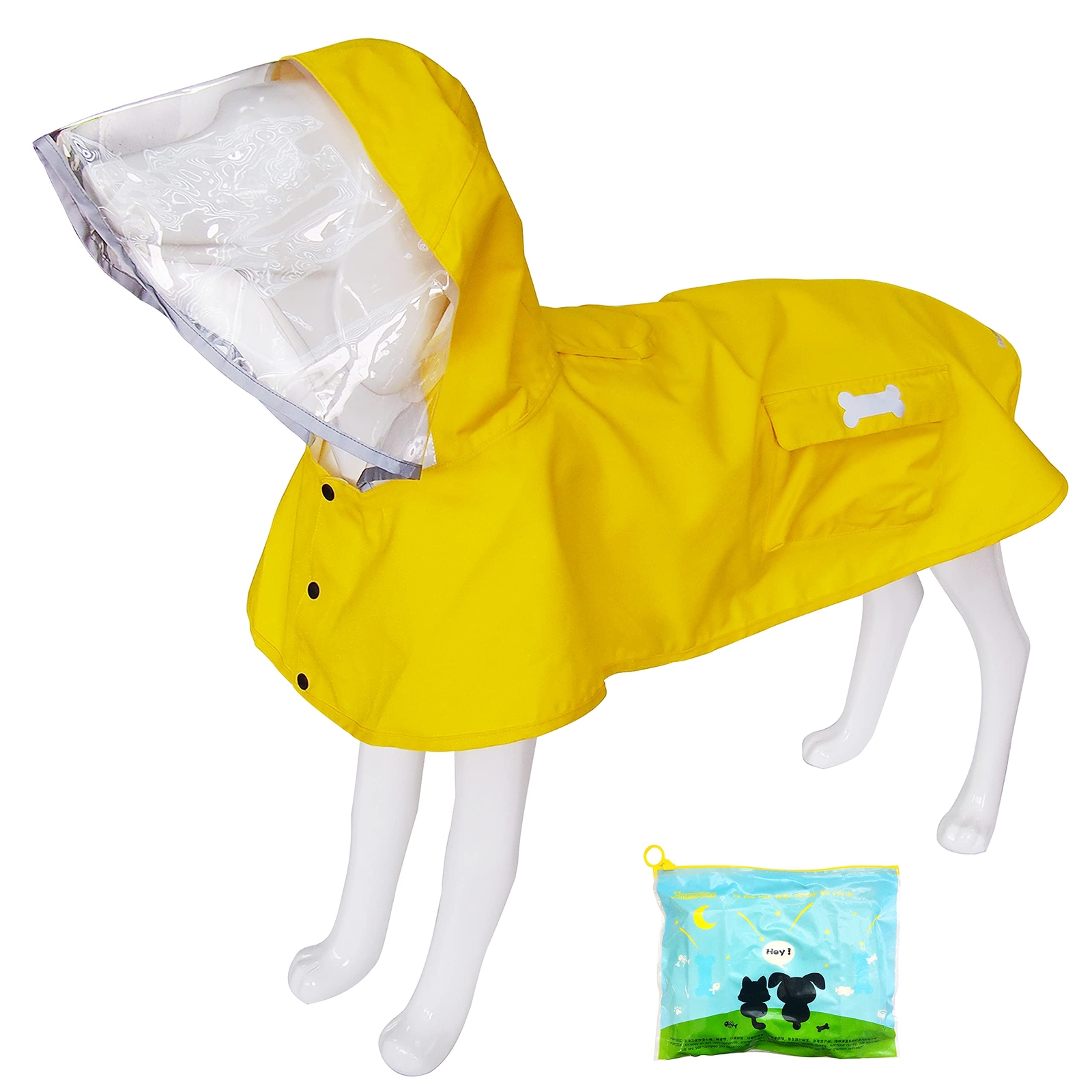 Waterproof Reflective Dog Raincoat Adjustable Lightweight Pet Jacket-image