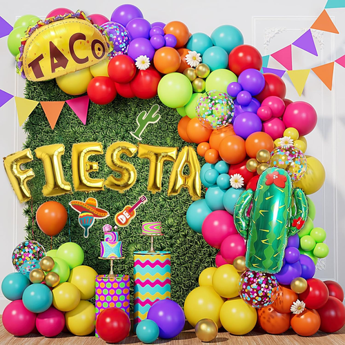 Fiesta Balloon Arch Kit 154pcs - Cinco De Mayo Taco Party Supplies,...
