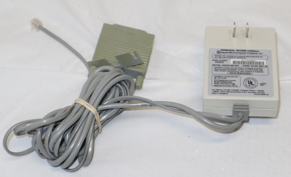 Vintage Original Hayes Personal Modem 2400plus Computer Dial Up ...