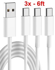 3-Pack 6ft Type C to USB Charging Cable Charger Cord Fast Charger Phone Tablet