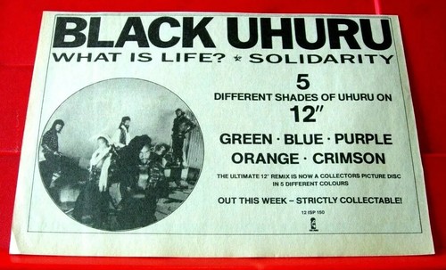 Black Uhuru What Is Life? Vintage ORIGINAL 1984 Press/Magazine ADVERT 8.5"x 6" - Bild 1 von 3