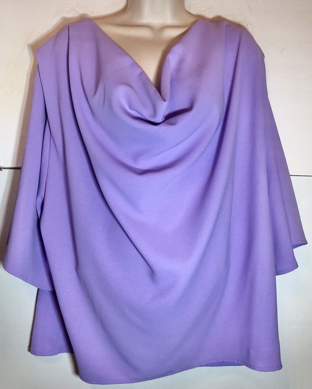WOMENS SIZE XL SHORT SLEEVE DRAPED TOP PURPLE 