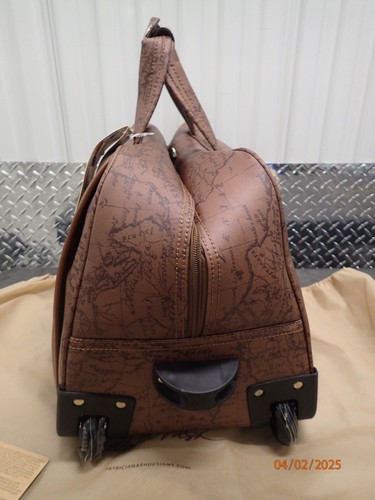 Patricia Nash Sibillini Small Trolley Bag Luggage-Riot Rust Map Print-NWT-$299.9 - 第 10/21 張圖片