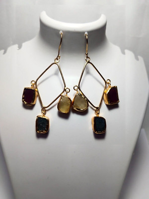 Natural stone earring hanging stone  Gift for Her mother and sister
