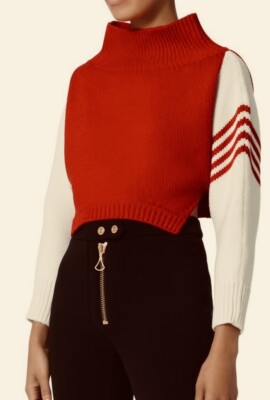 Monse Upside Down Crop Off Shoulder Sweater Womens Small