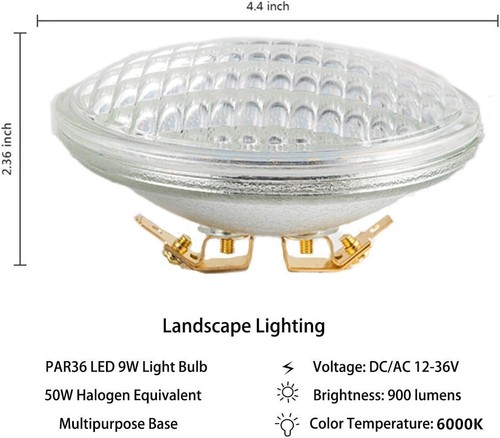 LED 6000K 9Watt Landscape Bulb, AC/DC 12V-36V, 900Lumens 50W Halogen Equivall... - Picture 3 of 8