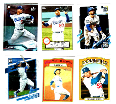 2021 BOWMAN PLATINUM MOOKIE BETTS LOS ANGELES DODGERS 6 CARD LOT