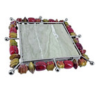 Marble Ceramic Beaded Trivet Cutting Board Atomic Hand Made in India Vintage