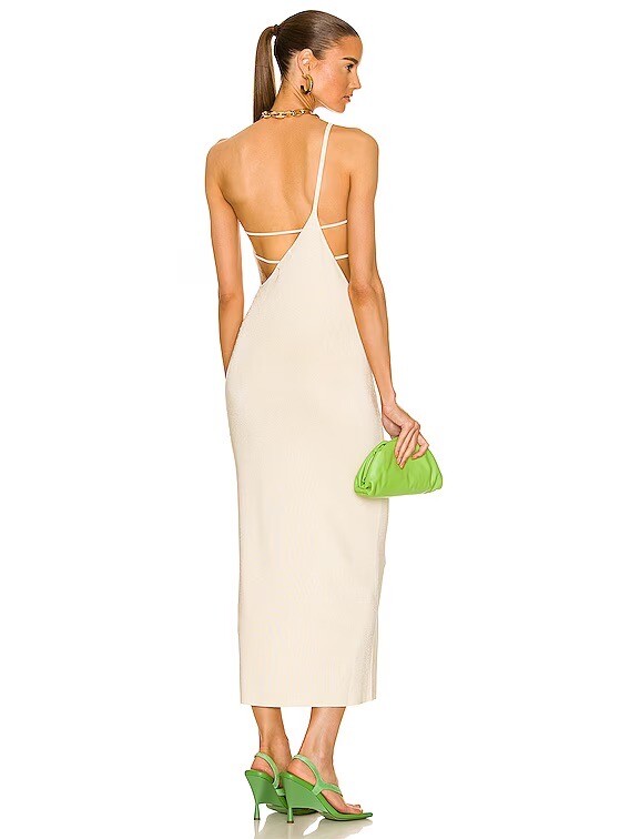 Auteur Full Length Eden Dress Cream Beige Asymmetrical S NWT $390 | eBay