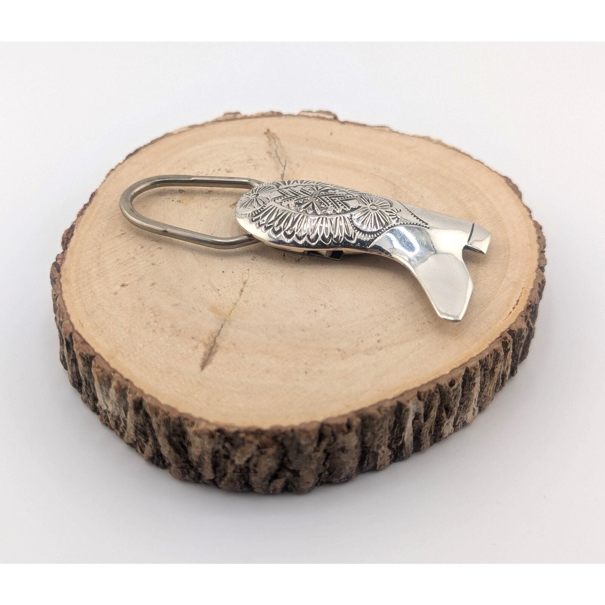 Native American Sterling Silver Key Fob Western Boot Design Navajo