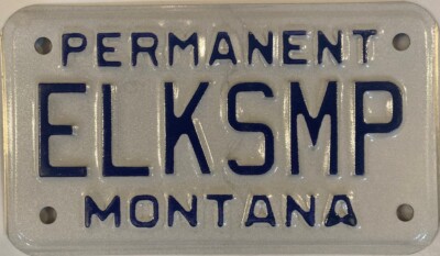 MOTORCYCLE vanity ELKS MAP license plate Hunter Hunt Bow Hunting Lodge Camp Park