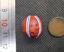 Antique Antique Red Brick Venetian Glass African Trade Bead Murano Glass Pearl C8