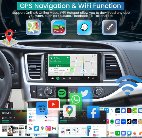For Toyota Highlander 2014-2019 Car Stereo Android 14 GPS Car Play CANBUS 4G+64G - Bild 5 von 17
