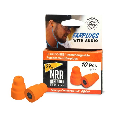 Plugfones Replacement Foam tips 29 NRR 10pk 5 pairs replacement plugs OSHA ANSI - Picture 4 of 13