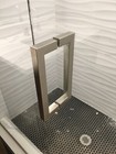 6" SQUARE DOUBLE SIDED SHOWER DOOR HANDLE BRUSHED NICKEL