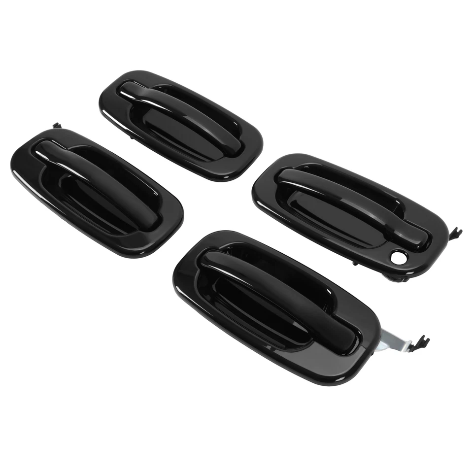 4Pcs NEW Outside Door Handles Set Painted Black For Silverado Tahoe Sierra 99-06 Foto 4 de 4