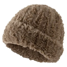 Women Warm Knitted Fluffy Beanie Hat Cap Plush Thermal Ski Fuzzy Winter Soft Hat