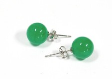 Magnifiques Boucles D'Oreilles Pour Femmes En Jade De Malaisie Ø-6 Mm