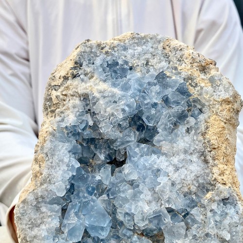 7,3 Pfund natürliche schöne blaue Celestit Kristall Geode Höhle Mineral Probe - Bild 7 von 18