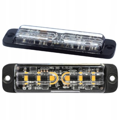 SKYLED Dünne Warnleuchte Strobe Warnlicht 12V 24V 18W 6 LED 26 Betriebsmodi