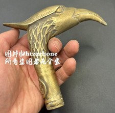 Brass Eagle Head Statue Walking Stick Cane Handle Top Topper Hand Grip Collect
