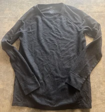 Mack Weldon Shirt Men's M Gray Thermal Waffle Knit Wool Blend LS Crew *SEE WEAR*