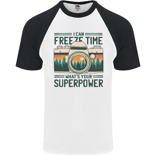 T-Shirt De Baseball S/S Pour Hommes Photographe Photographie Freeze Time - Picture 13 of 50