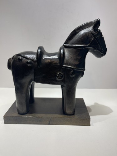 Haniwa Style Horse Figure On Stand - Botero Like - Picture 14 of 18