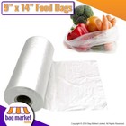 9" x 14" Plastic Food Bags on a Roll, Semi Clear for Fruit Butcher Counter Meat