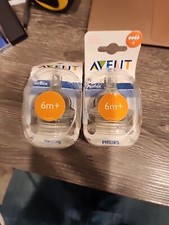 2-2 Packs Philips Avent Classic Bottle Nipples Fast Flow 6m Anti-colic Classic