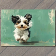 Art Print Playful Puppy In Motion Artistic Pet Vibe Colorful Energetic Look