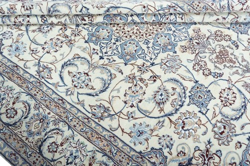 Perserteppich Nain 9LA 360 x 248 cm Orientteppich mit Seide - Beige - Bild 10 von 12