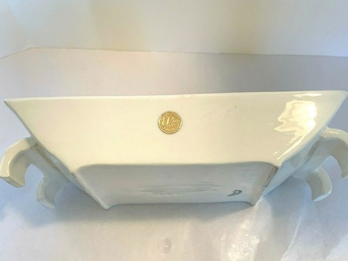 Vintage Erphila Czechoslovakia Modern Dish Planter Ikebana Pottery Yellow White - Picture 3 of 10