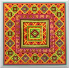 Set of 1 - Ceramic Tile Coaster - Patterns  (Buy 3  Sets Get 1 Set Free)  1 B